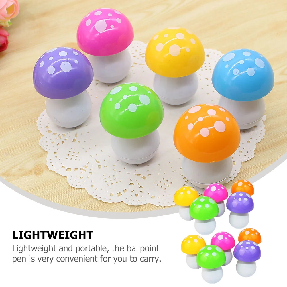 10 pezzi penna a sfera a fungo retrattile penne elastiche per cartoni animati per bambini bomboniere materiale scolastico adorabile mini strumento di scrittura