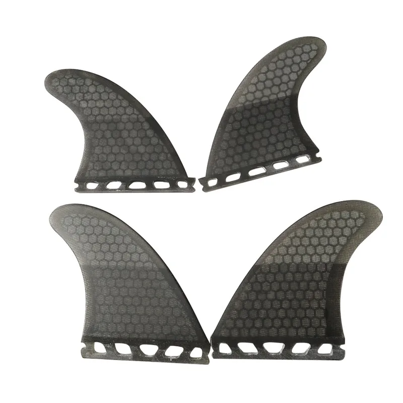 UK2.1 Quad Fins de planche de Surf UPSURF FUTURE Aileron latéral en carbone Conception en nid d'abeille Base à onglets simples Palmes de Surf 4 pièces Quilhas