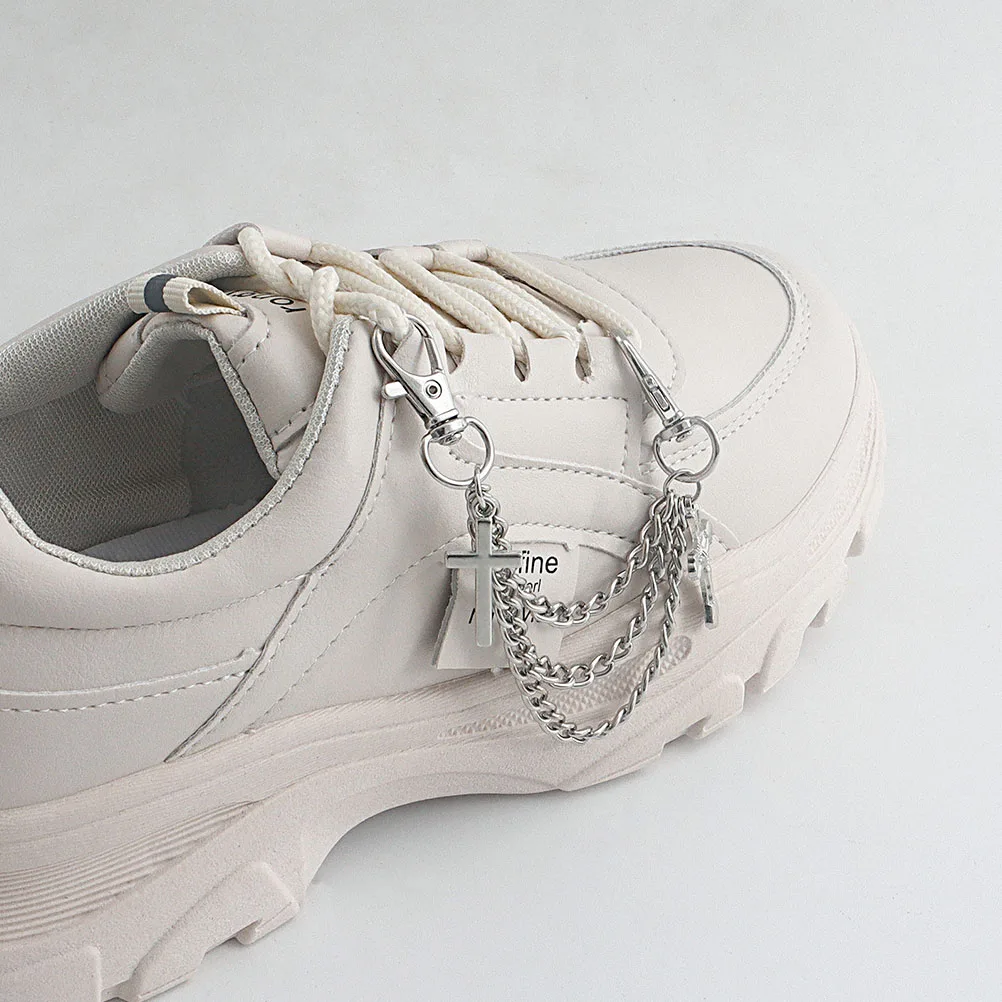 

1 Pair Metal Shoe Chains Clog Chains Boot Jewelry For Women Shoe Chain Decorations Sneaker Accessories Durable Alloy No Glue