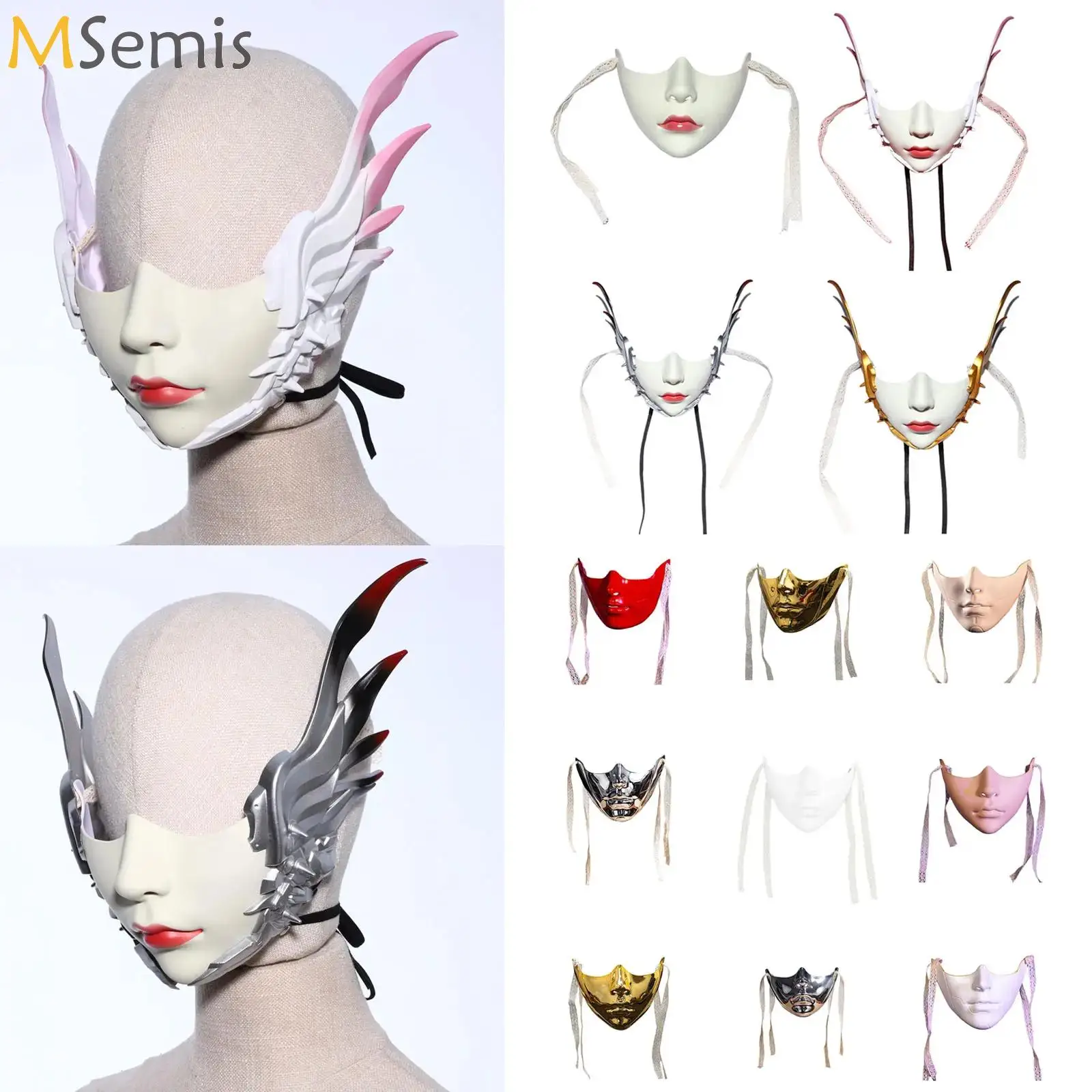 

Adult Mechanical Half Face Mask Masquerade Mask Party Mask Resin Cosplay Mask Aesthetics Mask for Halloween Christmas Party