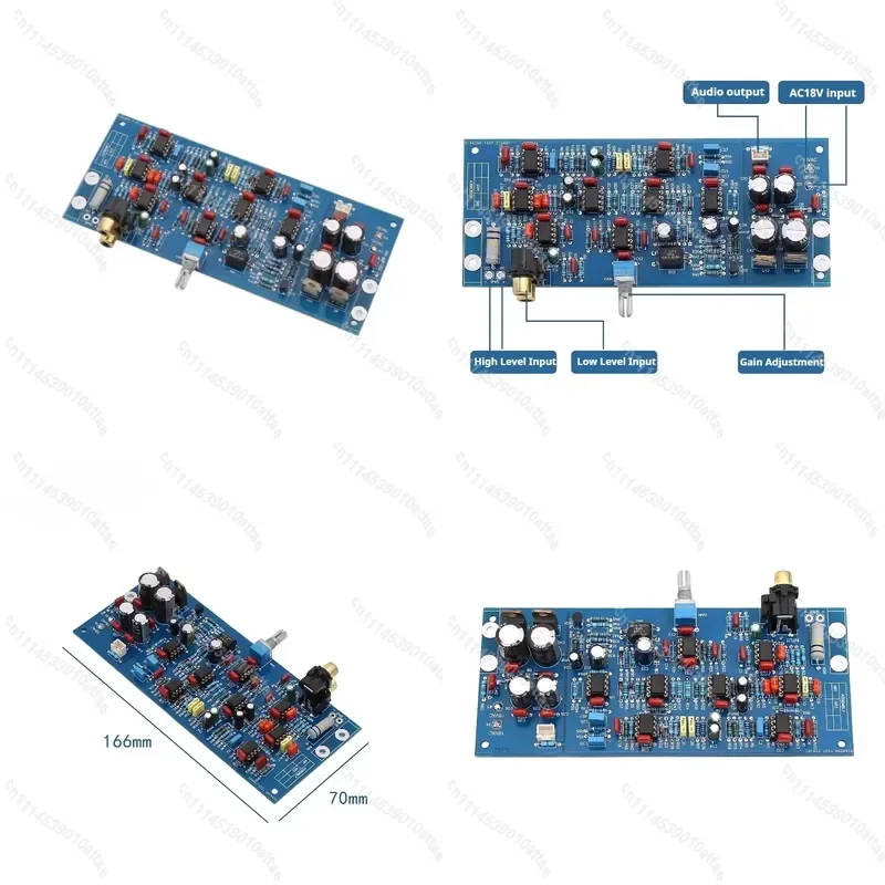 Subwoofer Filter Preamp Board with Gain Adjustment High Low Level Input NE5532 Op Amp AC18V Audio Crossover Circuit Module