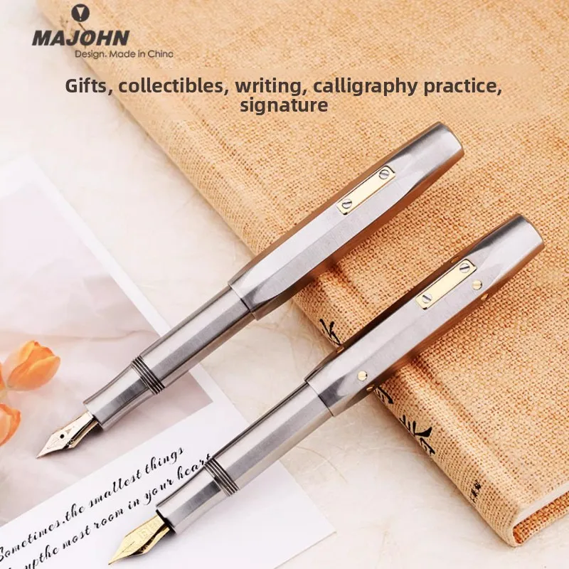 

MoonMan RS1 Exquisite Titanium Alloy German Nib 14K Gold Tip Octagonal Short Steel Men's and Women's Same Premium Iridium Pen