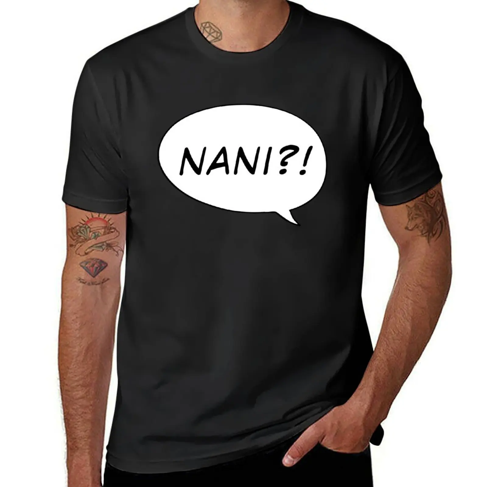 NANI?! T-Shirt blanks kawaii clothes mens graphic t-shirts big and tall