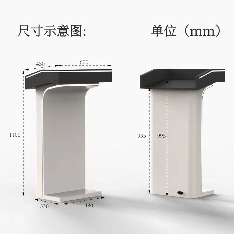 Simple Lecture Desk Speaker Hotel Reception Welcome Meeting Training Chair Speech Desk Stainless Steel
