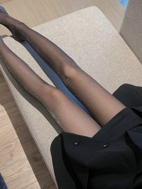 Sexy Thin Silver Thread Pantyhose Women's Stockings Anti-snagging Fashionable Spring Summer New Arrival Internet Famous