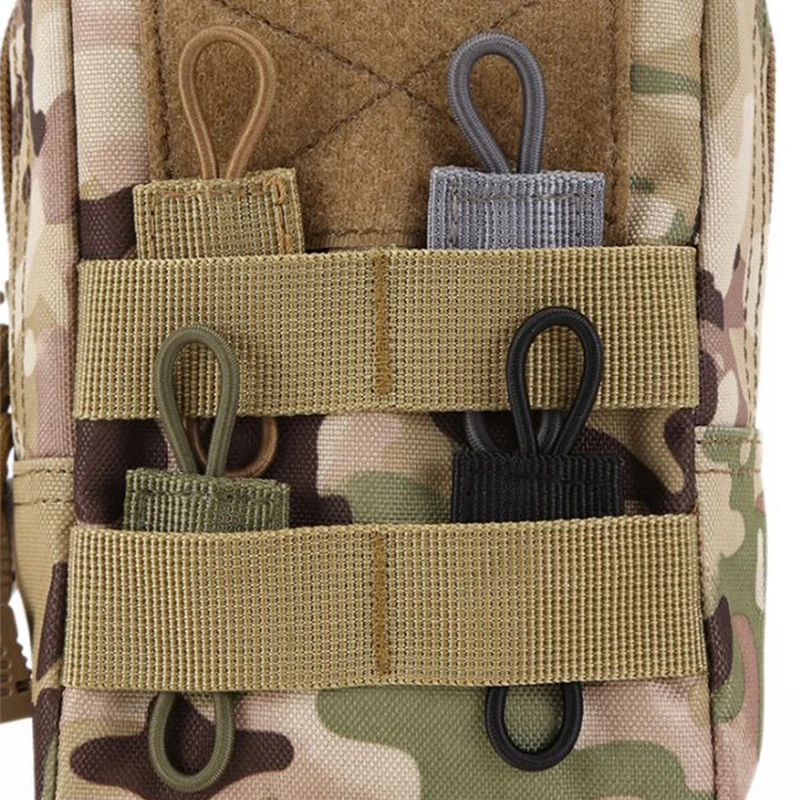 4PCS Outdoor Tools for Hunting Bags 600D Nylon Elastic Rope for Fixed Flashlight Molle System Compatible Military Combat
