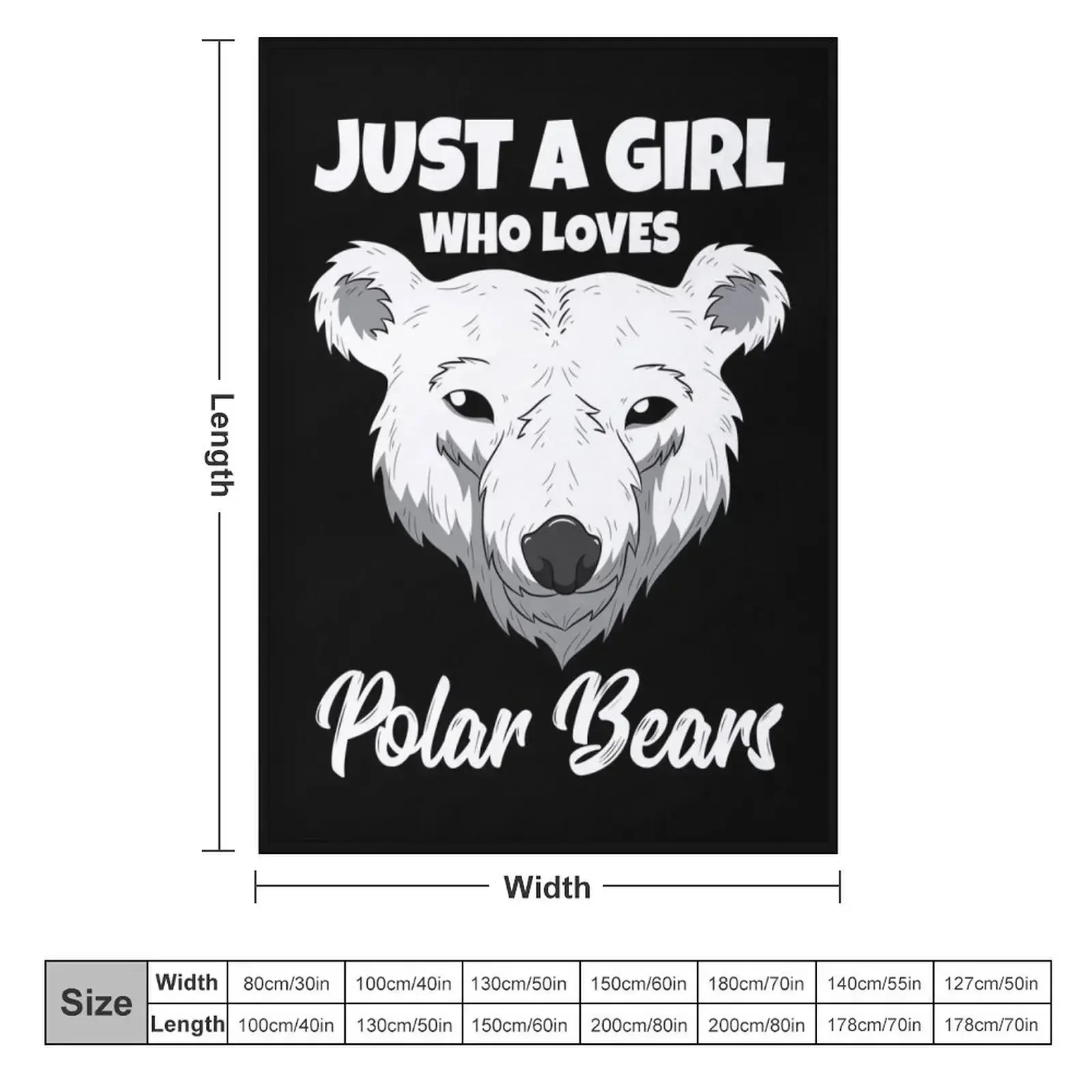 Womens Just A Girl Who Loves Polar Bears Throw Blanket Decorative Throw Decoratives Blankets