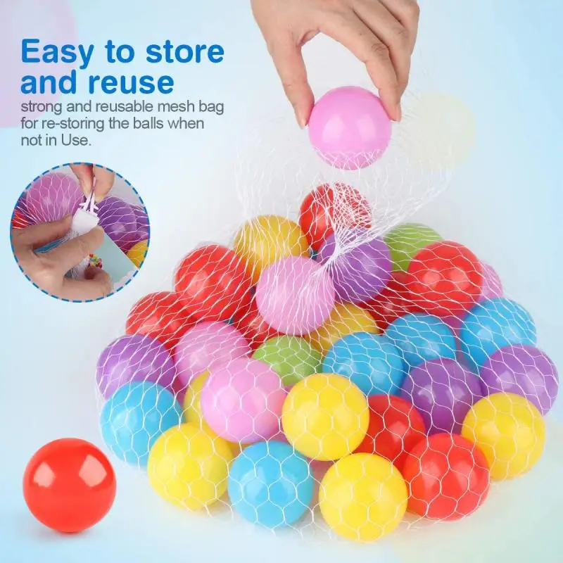 50PCS Outdoor Sport Ball Colorful Soft Water Swim Pool Ocean Wave Ball Baby Eco-Friendly Stress Air Ball Tent Toys for Children