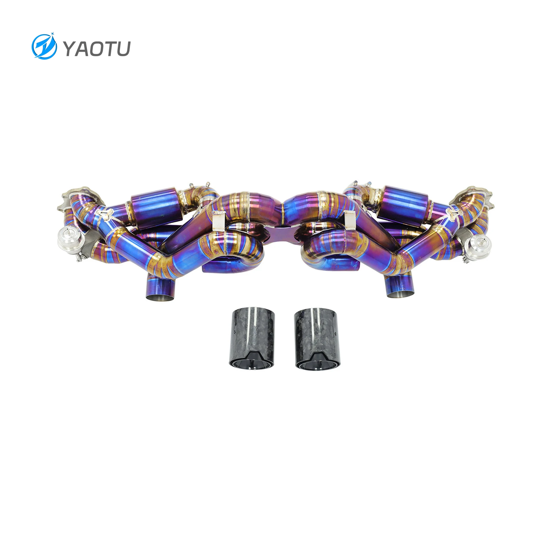 

YT Titanium Alloy High Performance Racing Exhaust System with Valved Suitable for Porsche 718 GT4 4.0L Roasted Purple