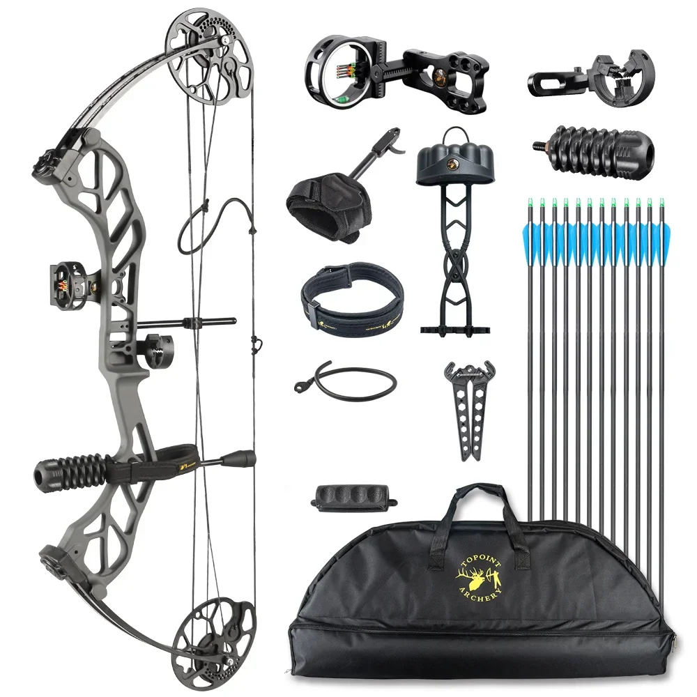 

TOPOINT ARCHERY Starting 31 Составной лук для начинающих, охотничий лук и стрелы, пакет DL19-30 дюймов, DW19-70 фунтов, наборы луков для стрельбы из лука OEM/ODM