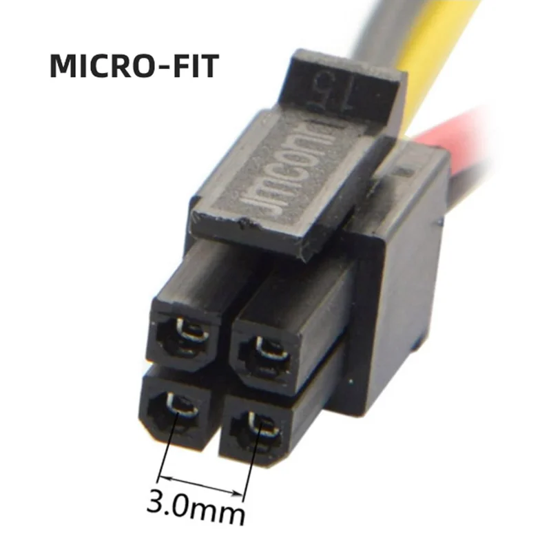 ATX Molex Micro Fit Connector 4Pin Male to 4Pin Male Power 20AWG Cable 60cm Pitch 3.00mm