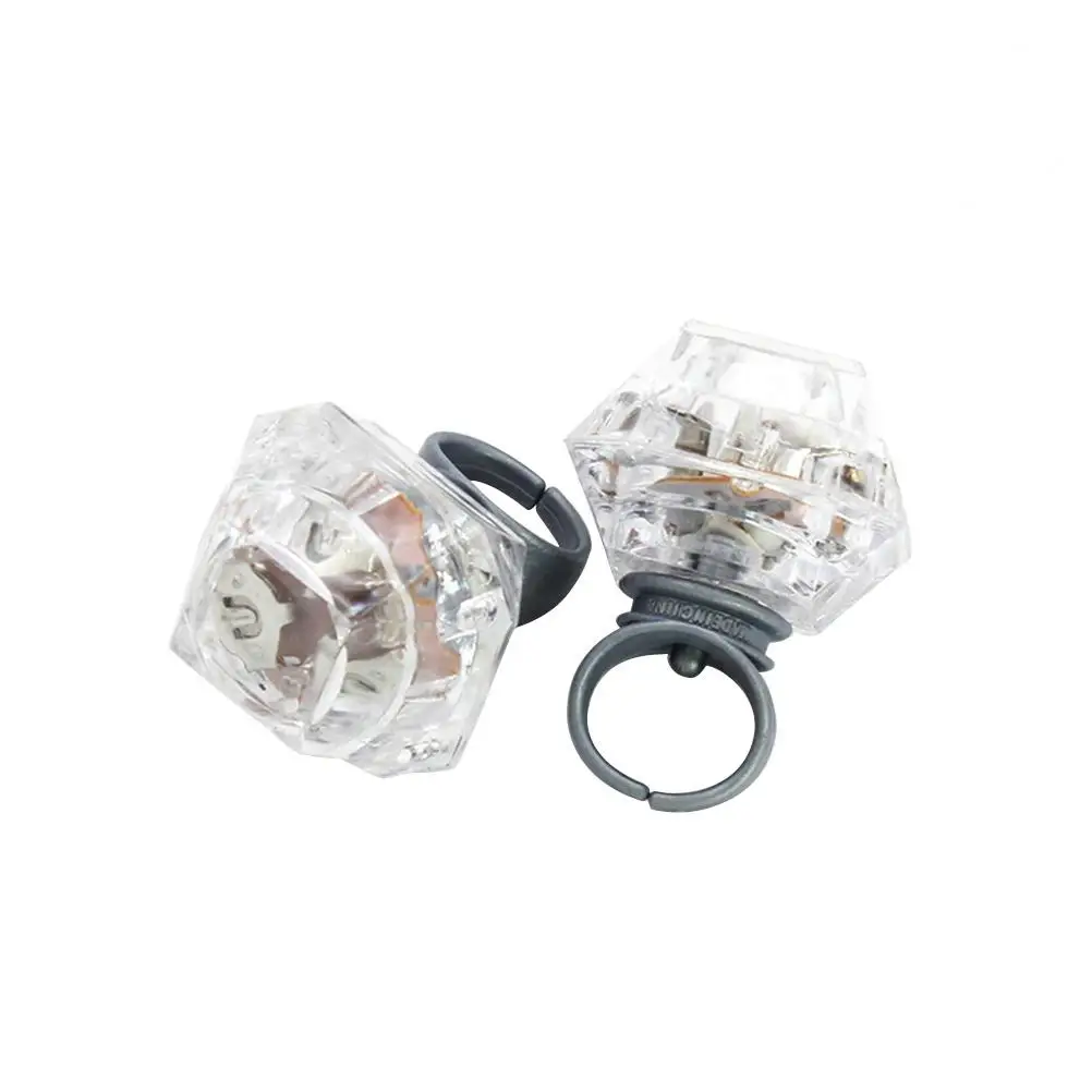 24 Pcs LED Glowing Diamond Ring Kids Christmas Gifts Finger Lights Child Jewelry for