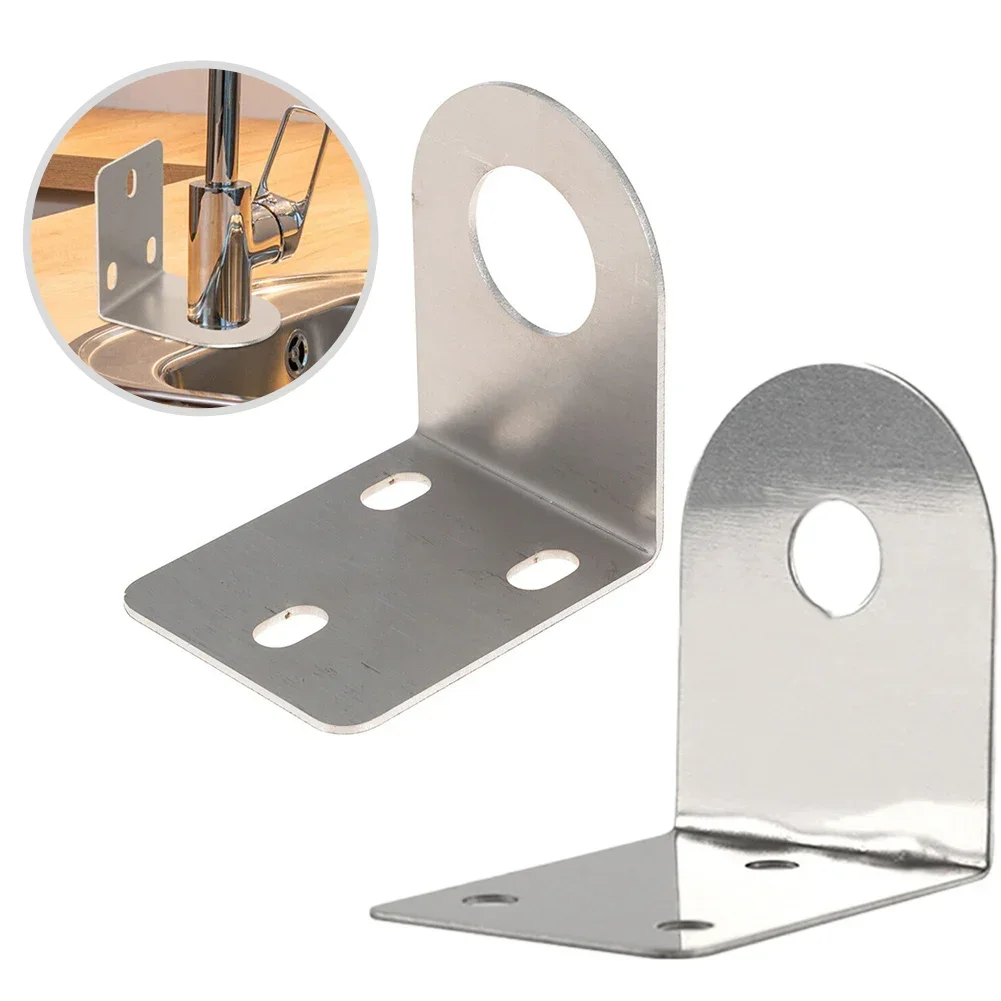 Faucet Bracket Stainless Steel For Water Tap Metal Bracket Hanging Plate Bathroom Kitchen Sink For Most Single Hole Faucet