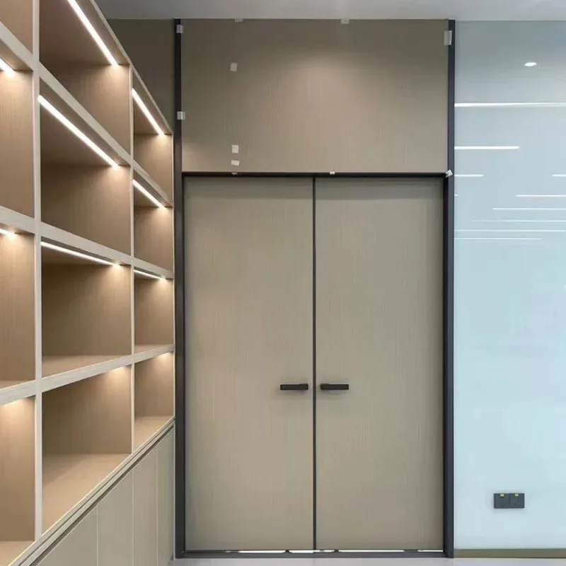 for Meeting Room Opposite Door Office Mother and Child Set Solid Wood with Bright Window Box Interior Glass