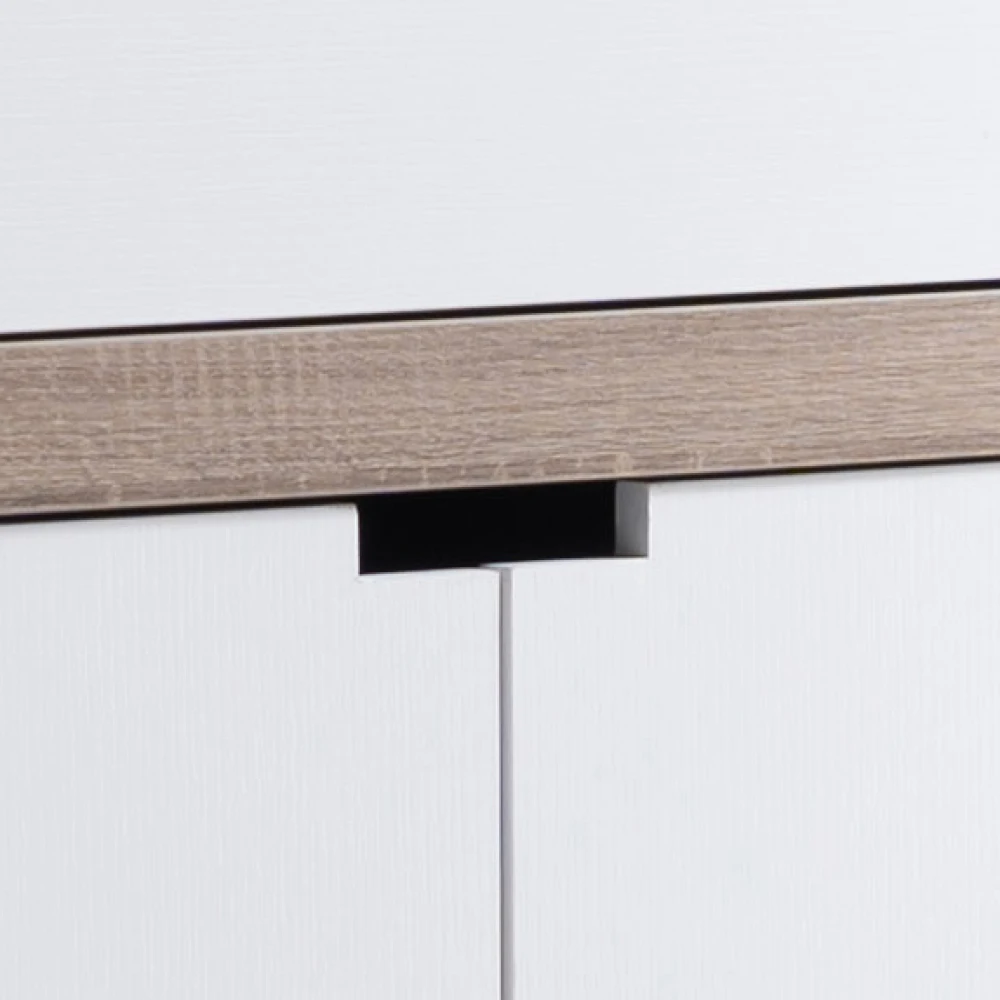 خزانة تنظيم بوفيه المطبخ مع 4 أرفف، باللون الأبيض والرمادي الداكن #2