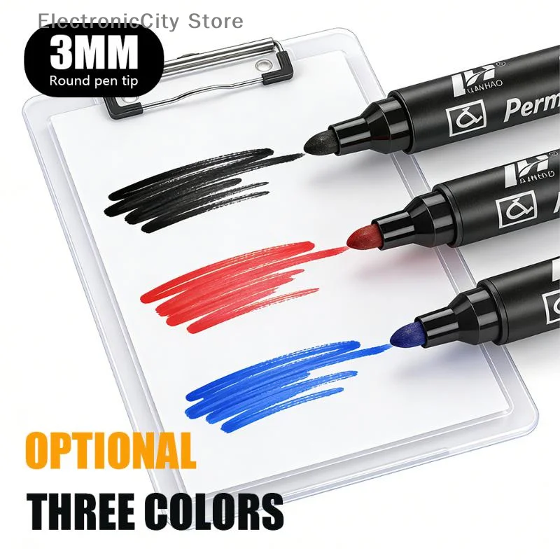 

12pcs/box 10mm Nib Oil-Based Big-Ended Marker Pen Large-Capacity Marker Refillable Waterproof Non-Erasable