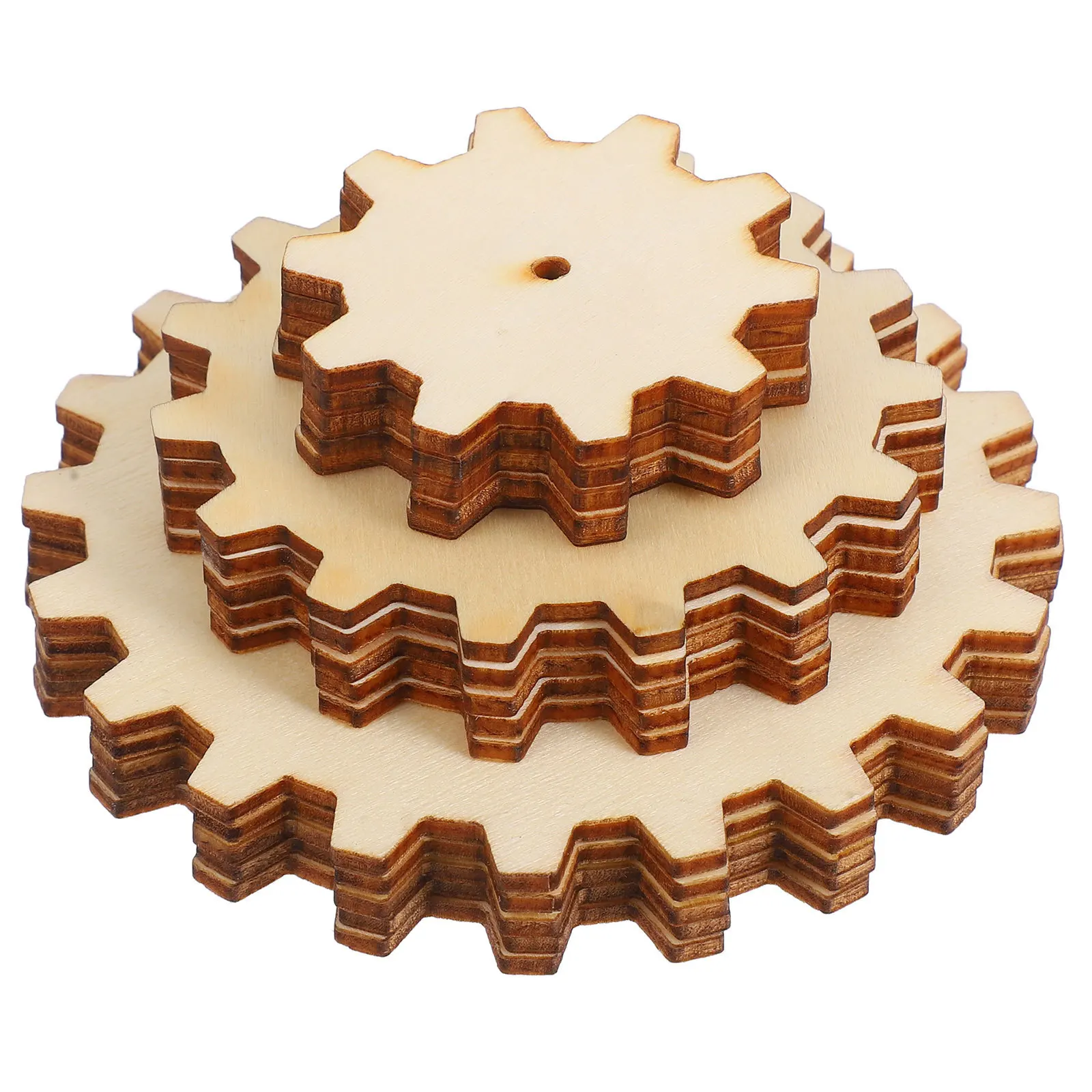 

45Pcs Creative Wooden Educational Tools Wooden Rotary Gears for Hands-on Learning Logical Thinking Customizable Art Projects