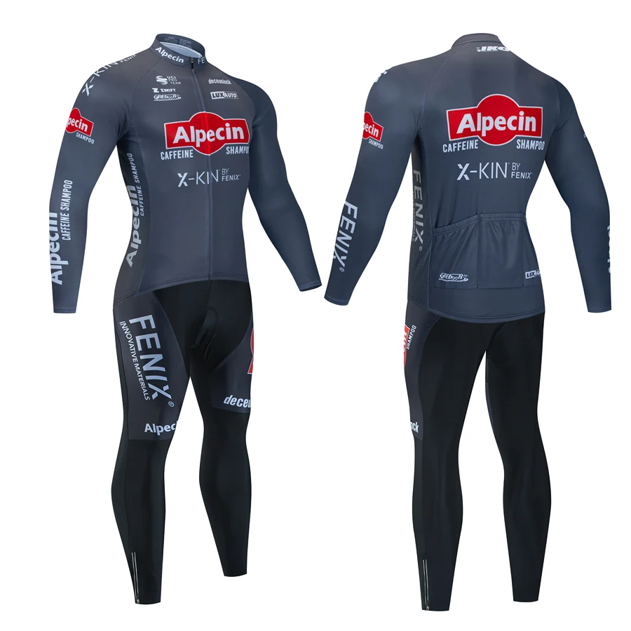 Alpecin Maillot Cyclisme Cycling Skinsuit Long Sleeve Clothes Men 2024 Jersey Set Man Autumn Outfit Men\'s Bib Mtb Clothing Pants