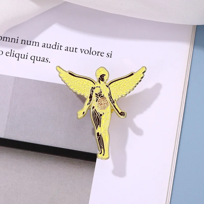 Pop Band Pin Uterus Music Badge Angel Art Alloy Brooch Clothes Bag Accessories Wholesale