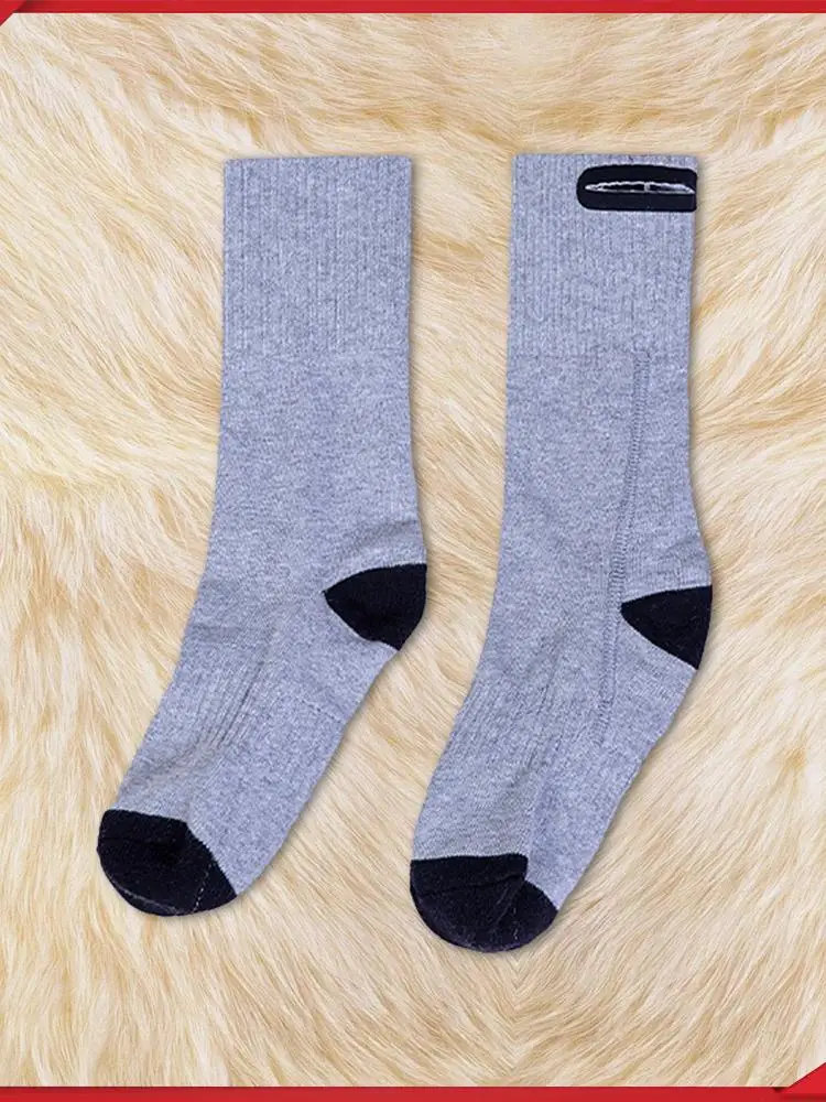 전기 가열 양말 내장형 가열 패널이 있는 배터리 가열 양말 스키 양말 캠핑 하이킹을 위한 편안한 발 워머