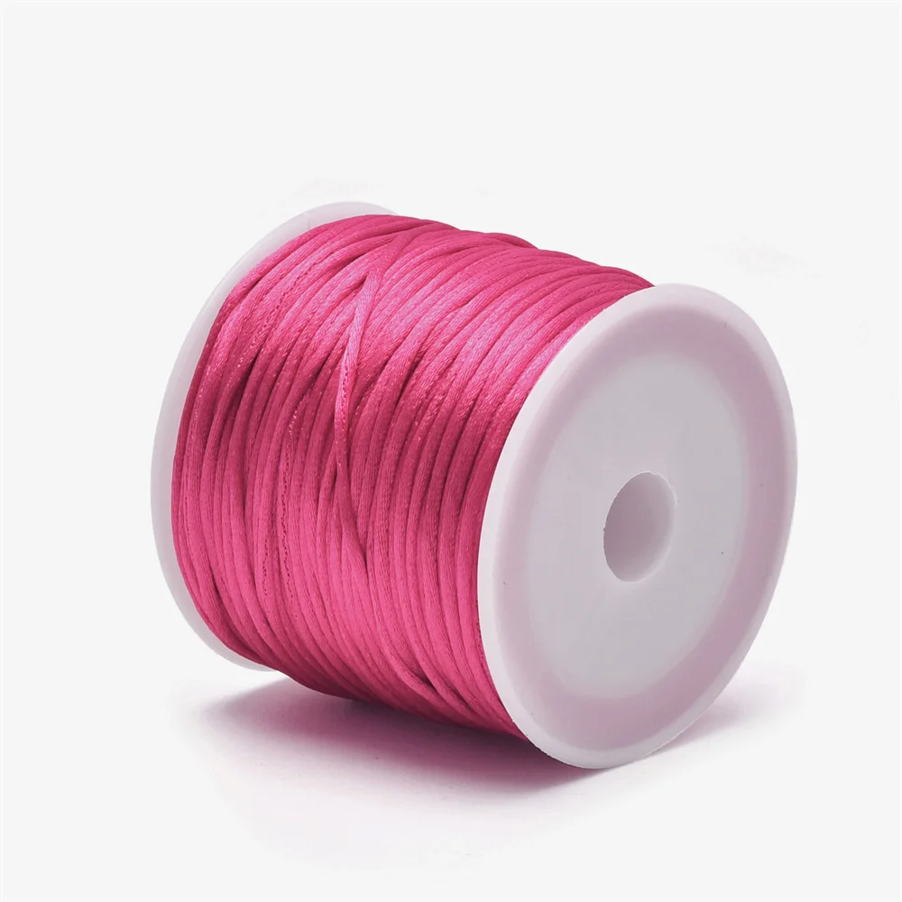 1,5 mm ambachten satijnen rattail koord string van nylon voor Chinese knoop, macramé, trim, sieraden maken 24 yards