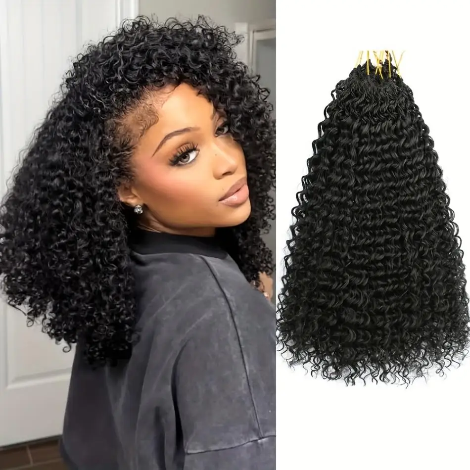 

Натуральные бразильские волосы для наращивания: кудрявые пряди 12A, глубокая волна, мелкие спирали, необработанные, с эффектом перьев, для плетения крючком