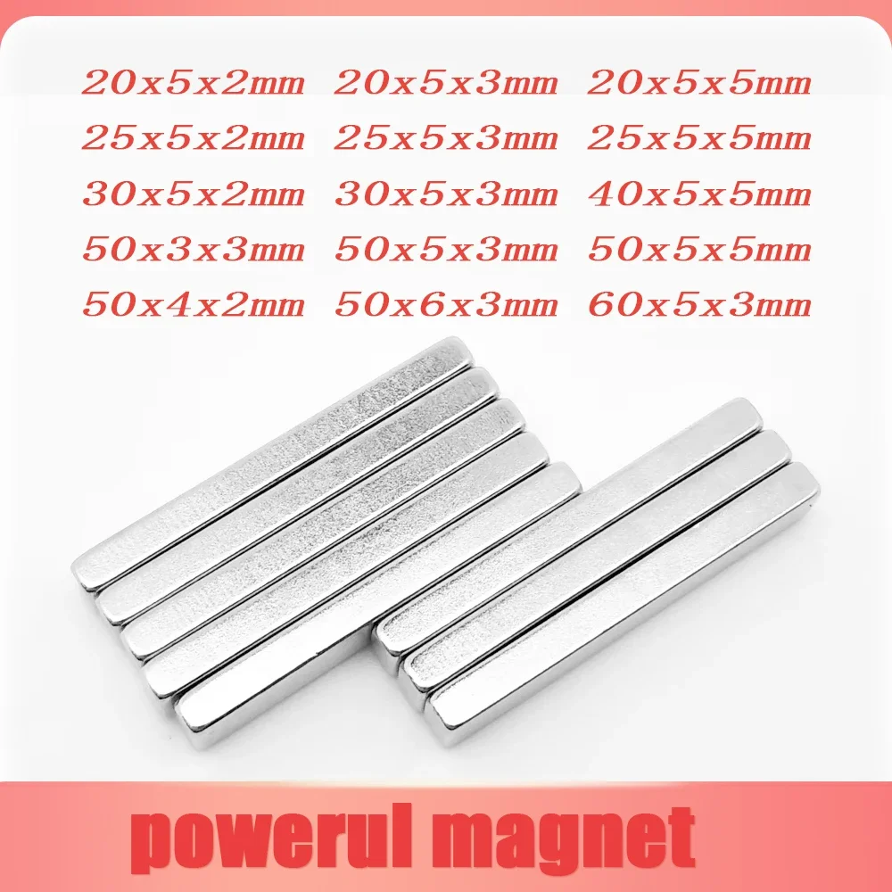 30x5x3mm Square Small Magnet 20x5x3mm Suitable For Refrigerators, Offices DIY 60*5*3 50*5*3