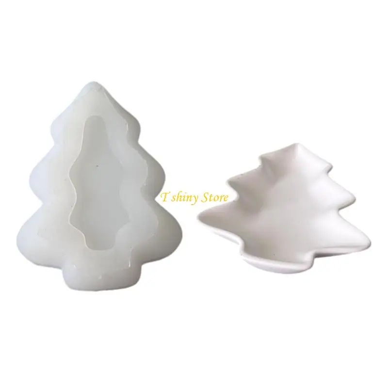 N58F Holiday DIY Silicone Mold Set Christmas Dish Maker For Chocolate Plaster Resin Craft Projects
