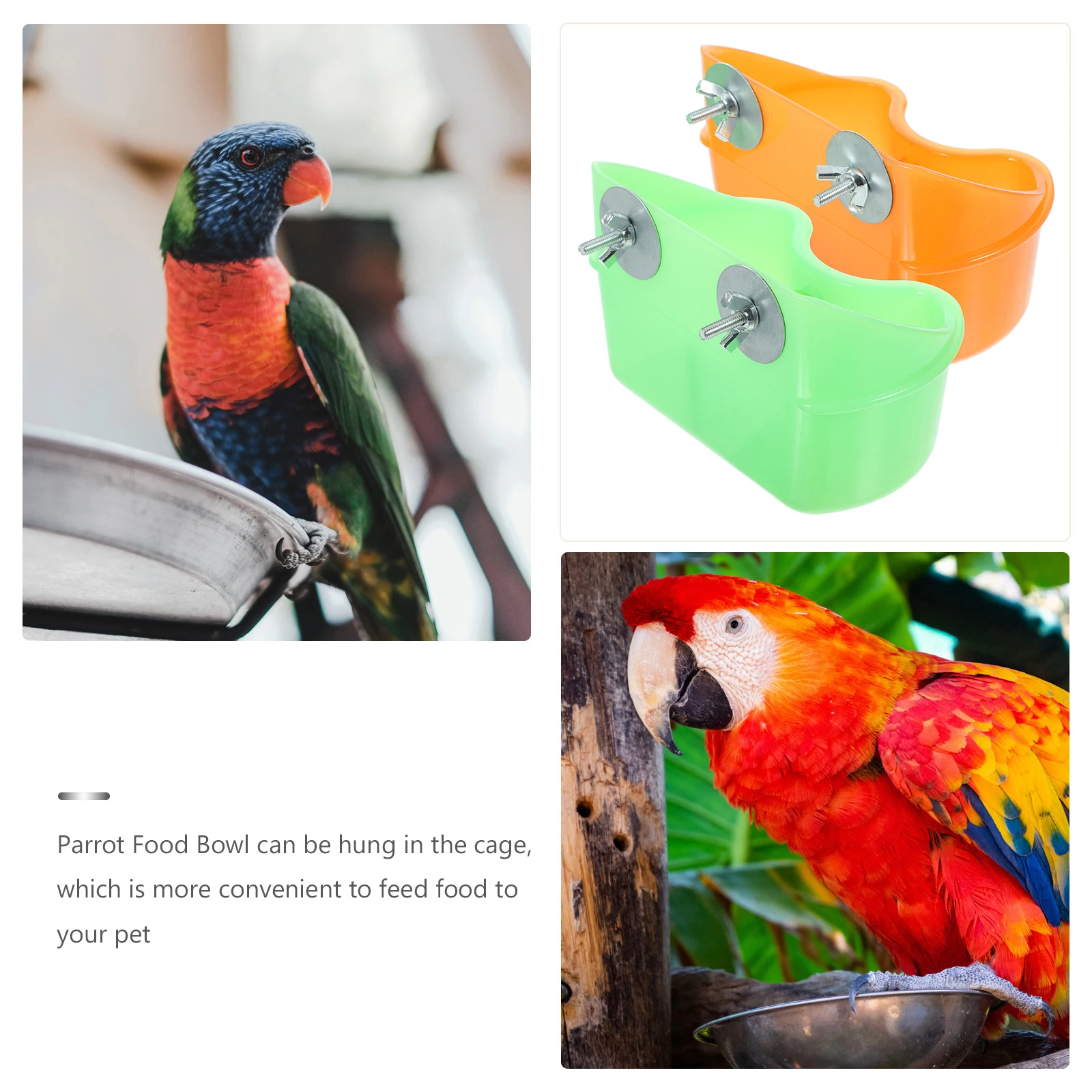 

2pcs Convenient Bowl Blue Plastic Bird Feeder Cage Accessories Large Plastic Bird Water Feeder Capacity Pet Supplies