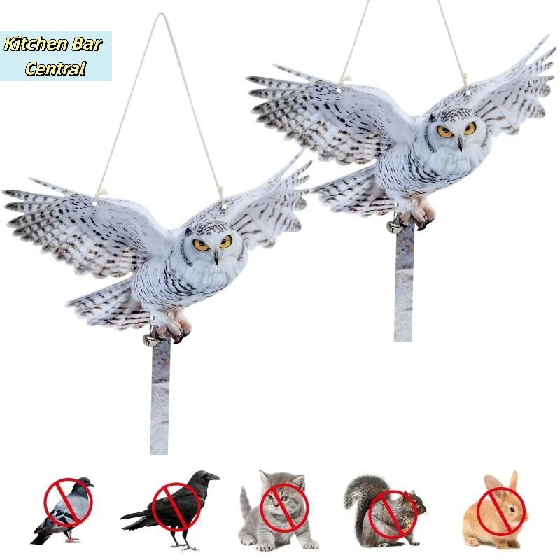 【Waterproof Bird Scarer Simulation Owl Bird Repellent Pest Control Artificial Scarecrow With Reflective】