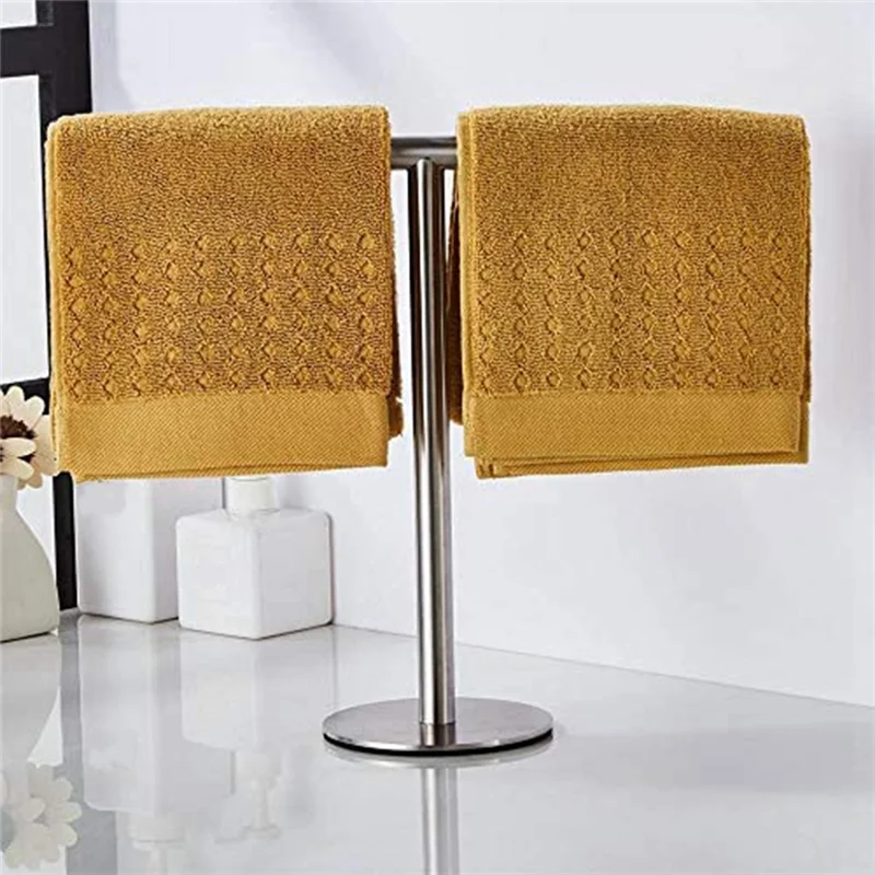 LICG-Vertical Towel Rod T Shape Hand Towel Holder Stand 304 Stainless Steel For Bathroom Kitchen Countertop