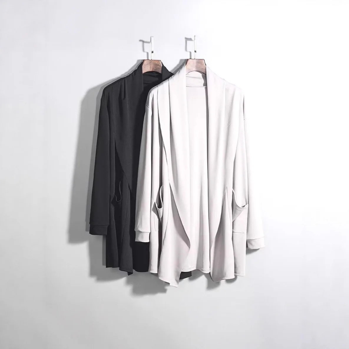 Mid-Long Lightweight Drape Shirt Jacket Men's Wrinkle-Free Long Sleeve Sun Protection Casual Outerwear