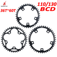 WUZEI 110 130 BCD Chainring 36T 38T 40T 42T 46T 50T Narrow Wide Star Road Bike Crown 5 Bolts Front Star for Folding Bicycle