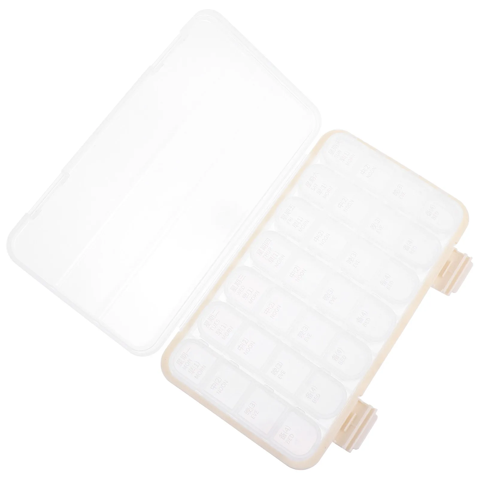 

Portable Medicine Box Weekly Partition Design Waterproof Plastic Case Tablets Organizer Sealing Storage Container