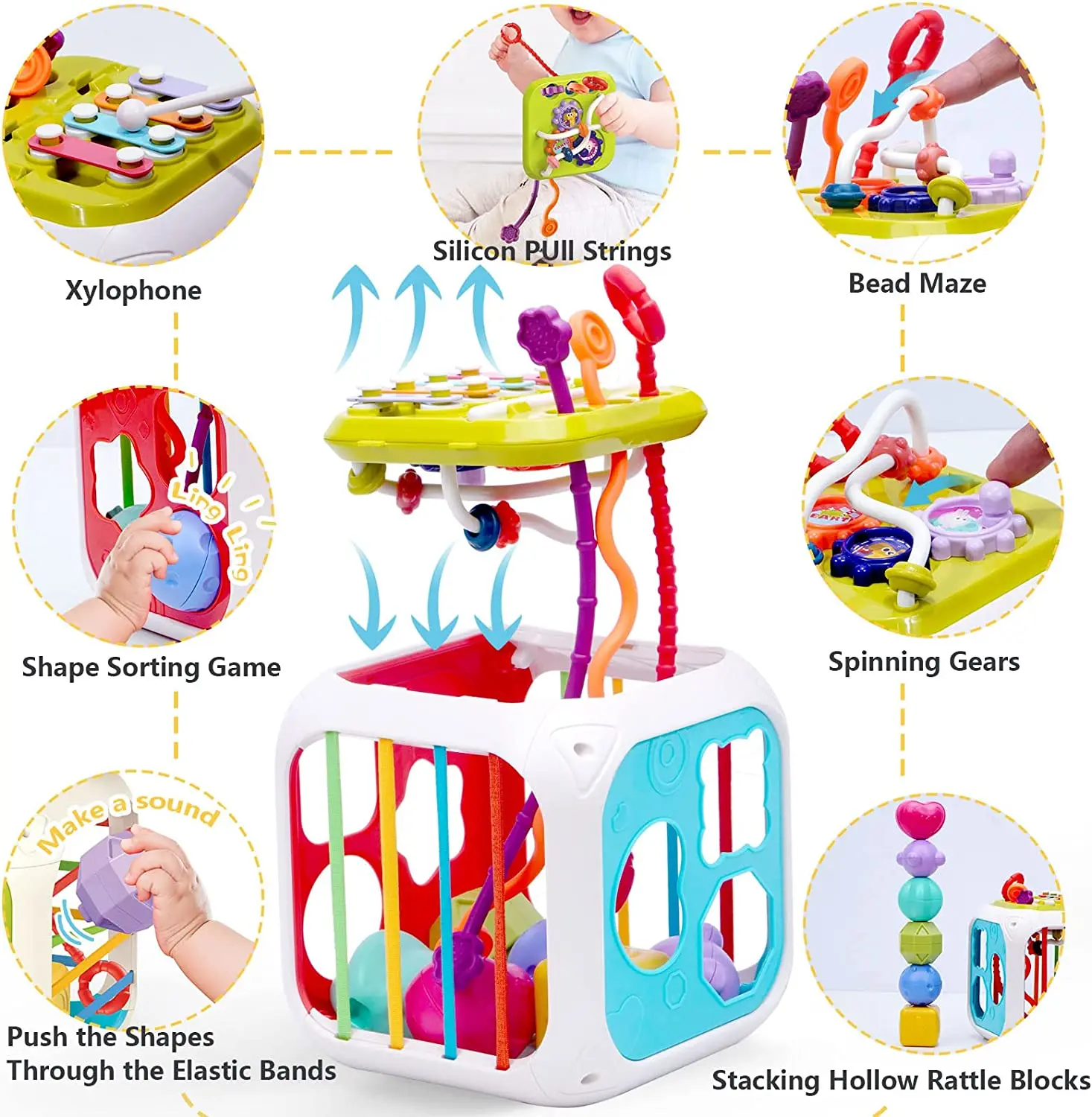 เด็กเครื่องคัดแยกรูปร่างของเล่น Montessori Sensory Sorting ของเล่นมอเตอร์ทักษะการฝึกอบรมเกมเด็กของเล่นเพื่อการศึกษาเด็ก 1 2 3 ปี