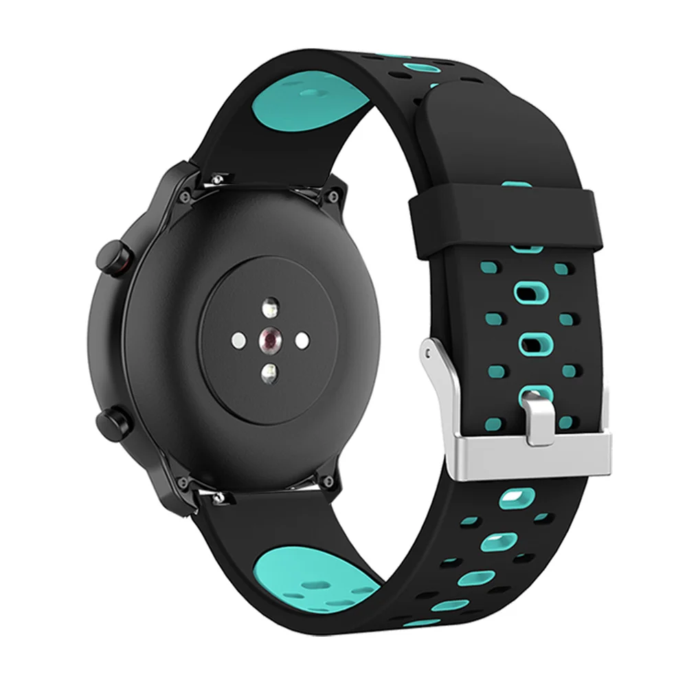 Pasek silikonowy 20 mm do zegarka Huami Amazfit BIP ze srebrną klamrą do Huami Amazfit Active
