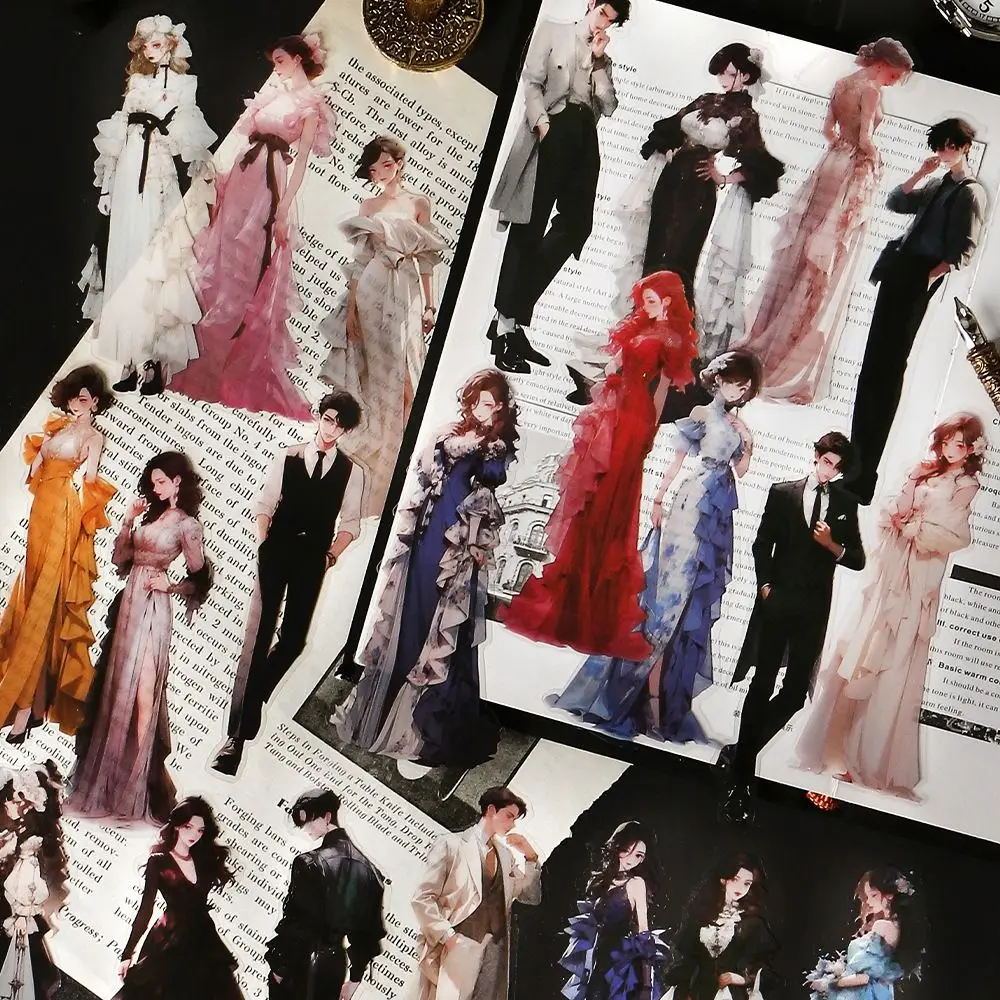 

20 Pcs/ Pack Romance of Love Series PET Stationery Stickers Waterproof DIY Hand Tent Decorative Handbook DIY Material Retro