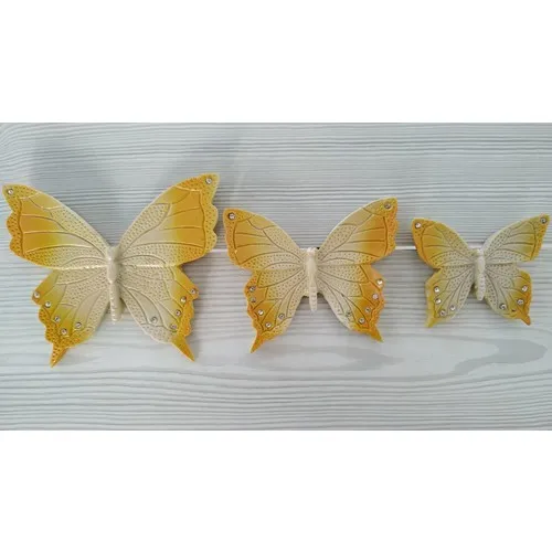 Decorative, Triple Butterfly Wall Decoration, Wall Hanging Butterfly, Polyester Trinket Decorative Wall Butterfly