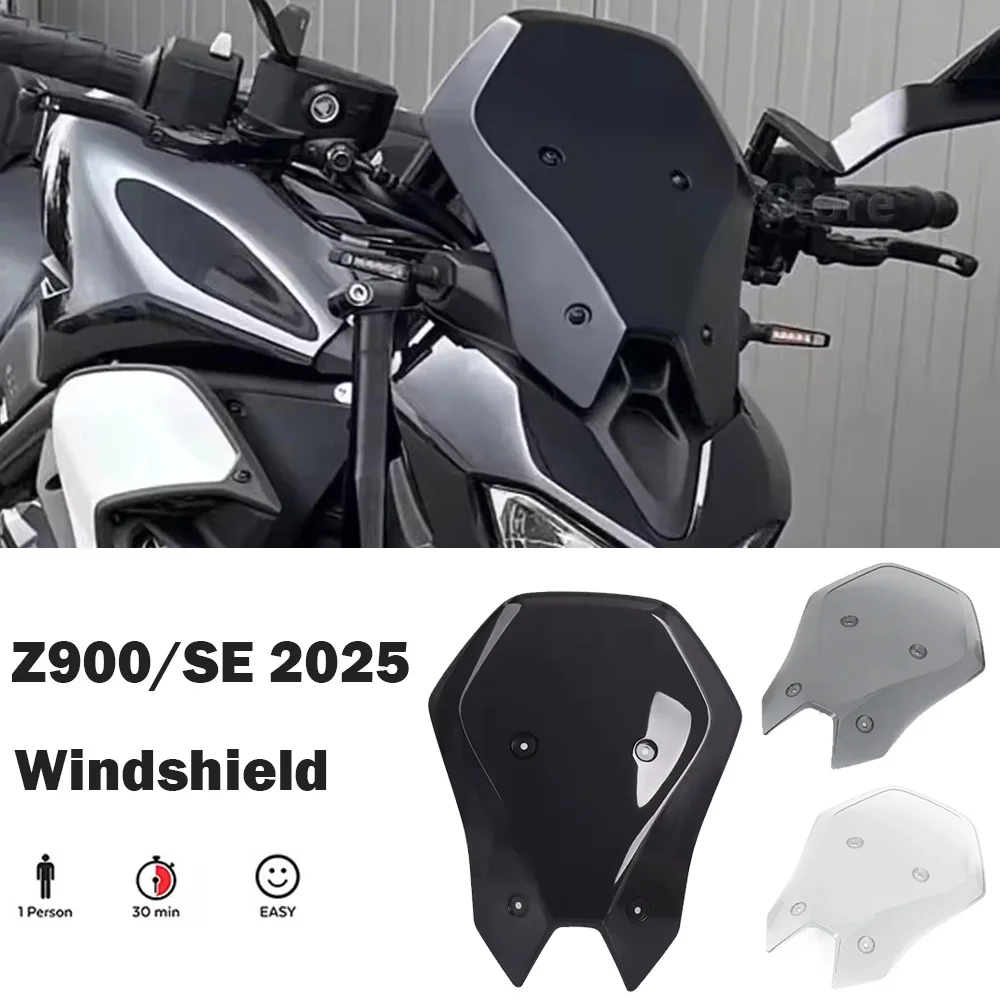 

New For Kawasaki Z900 Z 900 SE 2025 Motorcycle Increase height Front Windscreen Windshield Fly Screen Shield Wind Deflector