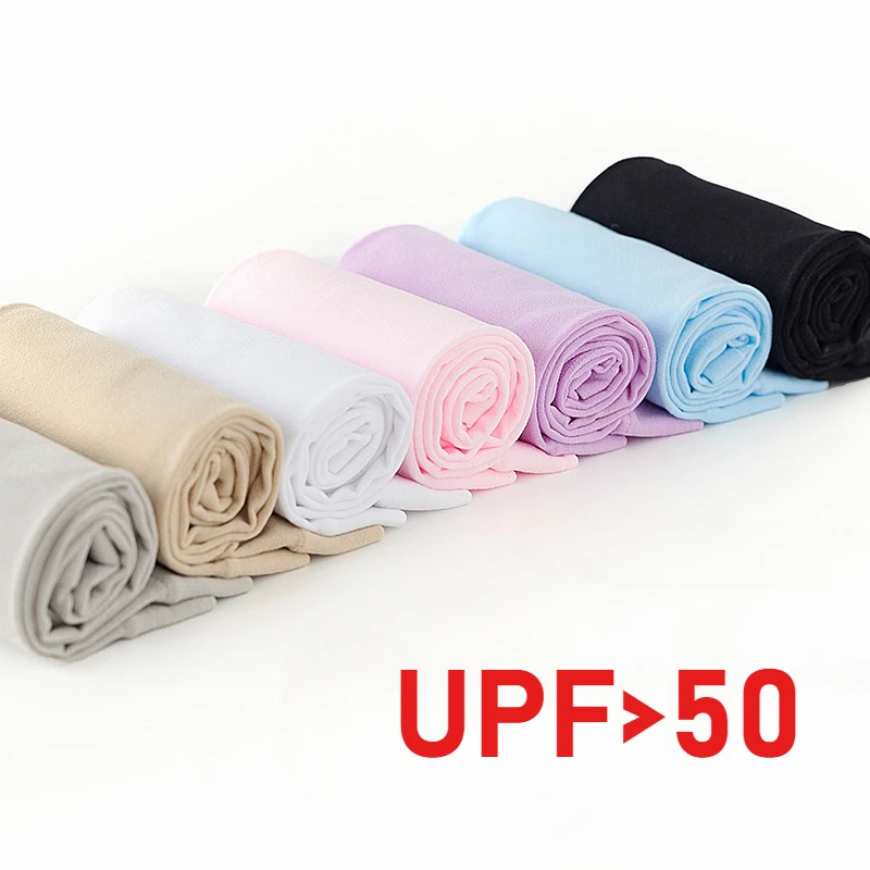A Pair UPF＞50 Outdoor UV Resistant Sleeves Cold Sensation Summer Drive Chinlon Thumb Cover Unisex Cycling Sport Solid Color Camp