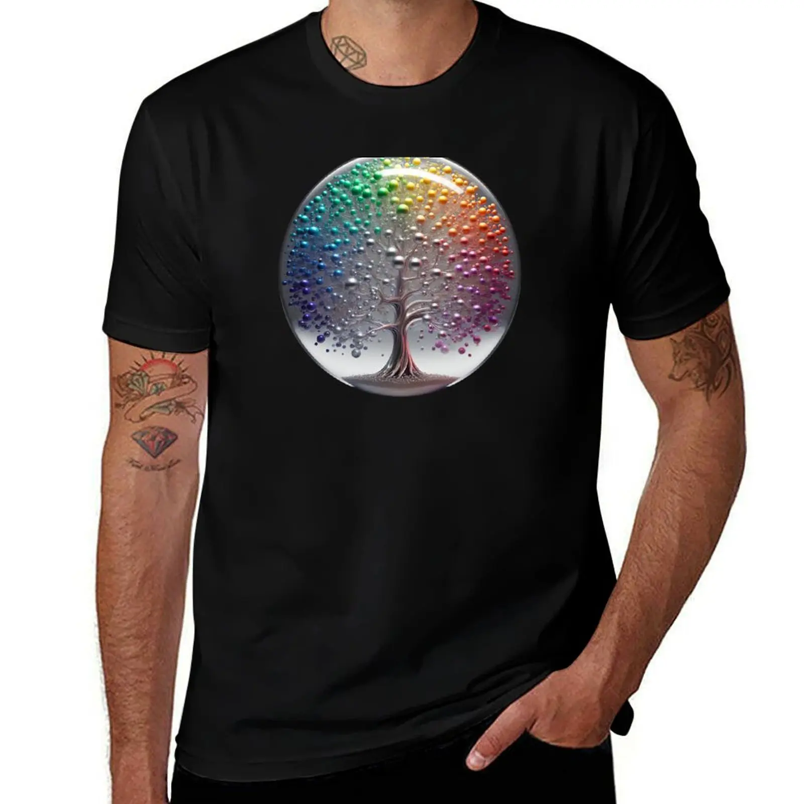 

Vibrant Silver PRIDE sphere Tree T-Shirt oversized funny costumes customizeds luxury designer t shirt men 100℅ cotton