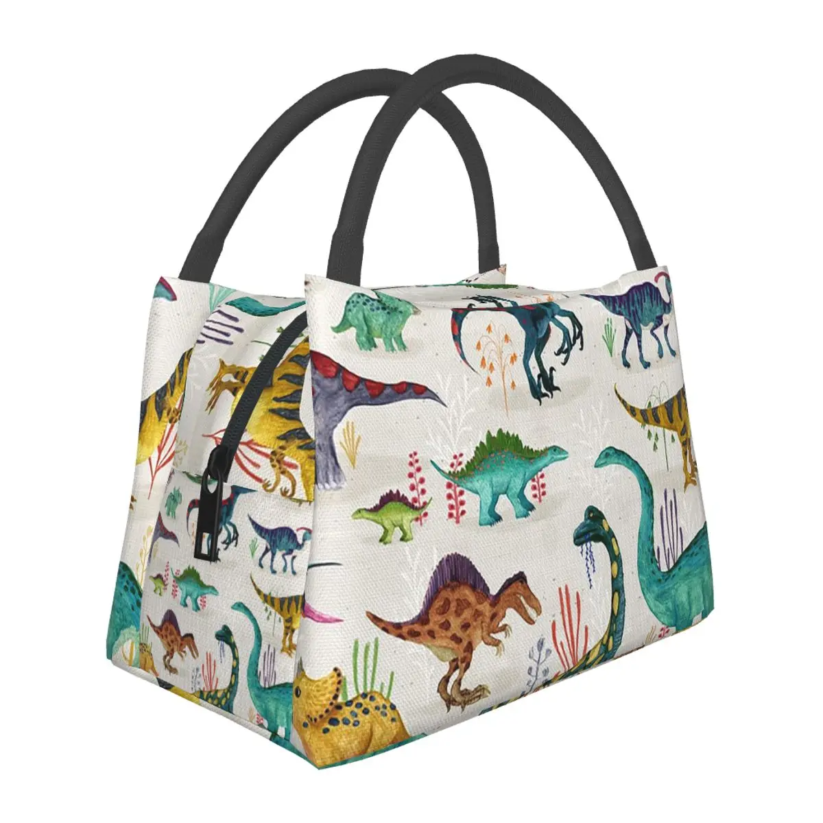 Bright Dinosaurs Insulated Lunch Bag for School Bento Storage Food Boxes Leakproof Container Cooler Thermal Lunch Box Tote