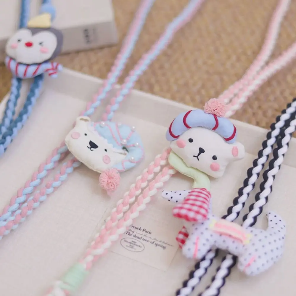 

Handmade Wrist Strap Anti-Lost Colourful Crochet Weave Lanyard Exquisite Trinket Cartoon Brooch Bag Braided Rope Daily