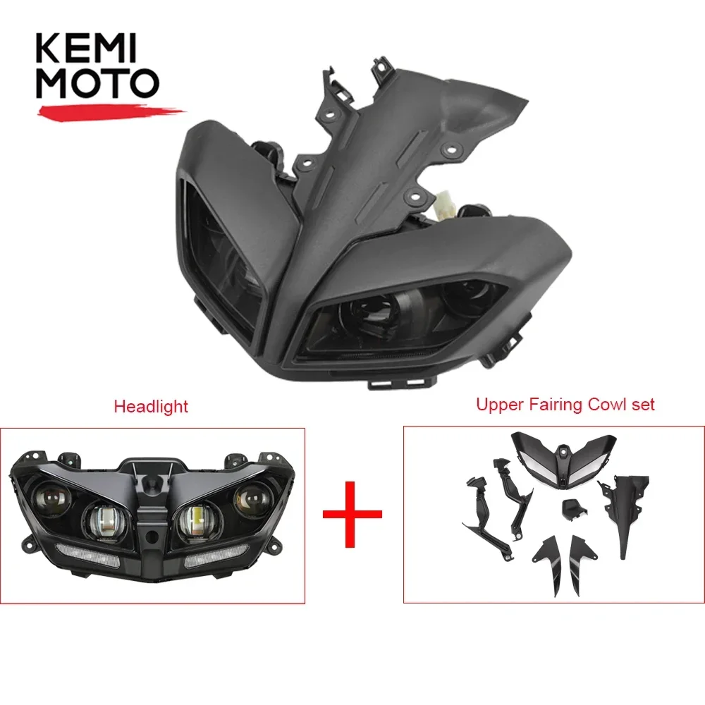 MT09 2017-2020 Headlight Motorcycle Front Head Cowl Upper Nose Fairing Holder Cover Set Waterproof For YAMAHA MT 09 MT-09 FZ09