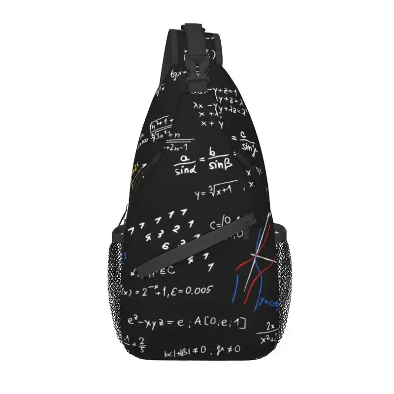 Geek Physics Equations Crossbody Sling Backpack Men Math Science Teacher Gift Chest Shoulder Bag for Cycling Camping Daypack