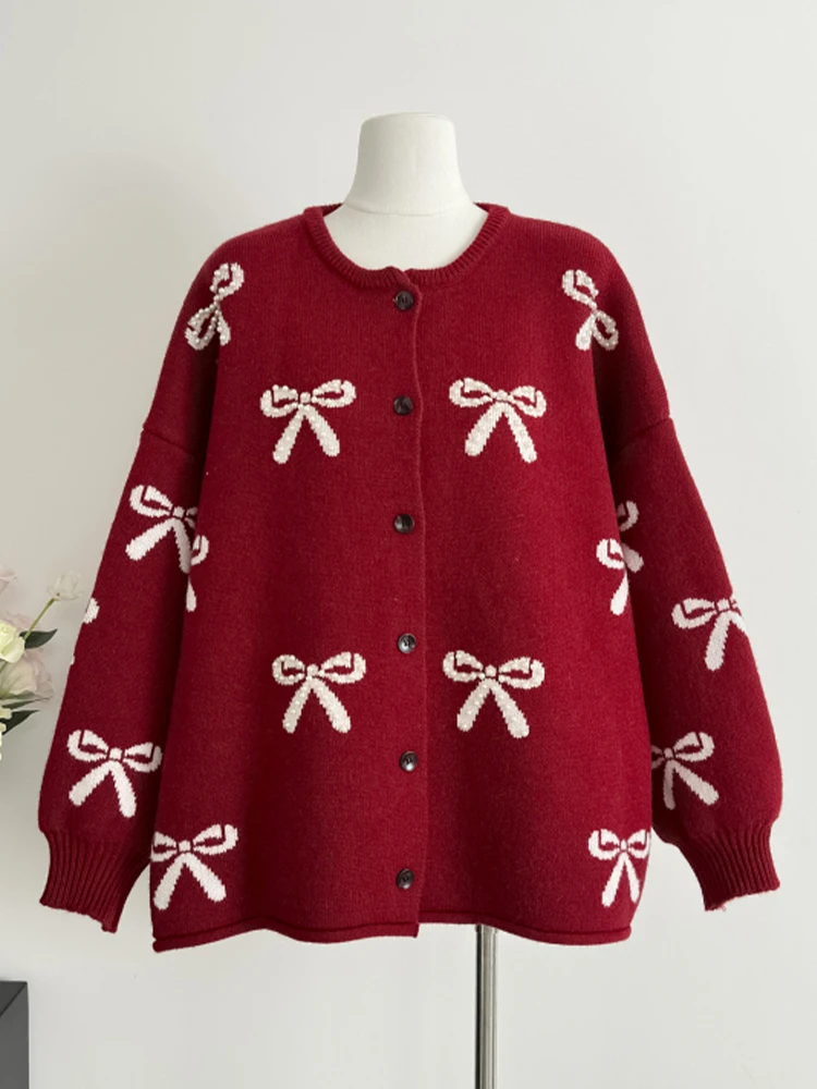 

Fall Winter Women Mori Girl Cardigan Christmas O-neck Sweater Knitwear 2000s Aesthetic Pullover Oversize Designer Jerseys Cozy