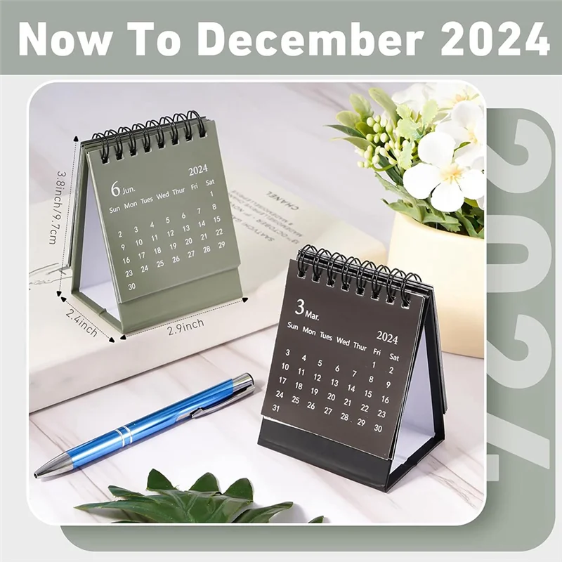 10 قطع من تقويم المكتب الصغير 2024، تقويم مكتب صغير 2023-2024 - يعمل من أكتوبر 2023 حتى ديسمبر 2024، تقويم مكتبي صغير متين