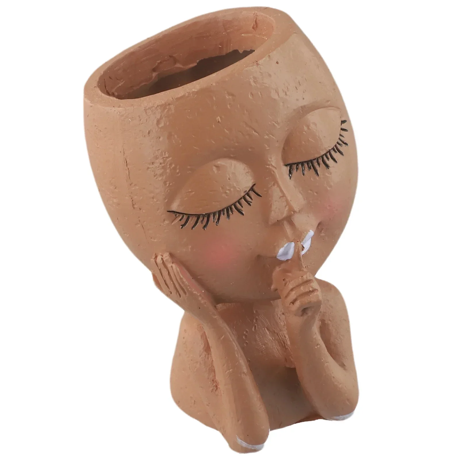 

Unique Outdoor Indoor Flowerpot With Drainage Holes For Women With Closed Eyes DYI Creative Flowerpot Gardening Supplies