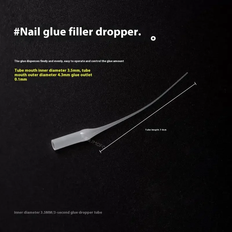 100Pcs Nail Glue Sealant Joint Filling Dropper Plastic Superfine Glue Bottle Tips Extender Precision Applicator Accessories