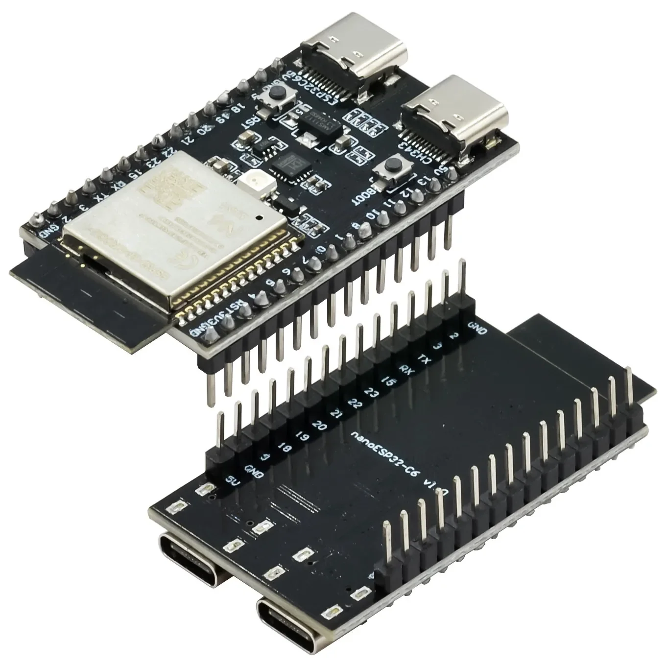 ESP32-C6 ESP32 WiFi+Bluetooth Internet Of Things Dual Type-C Development Board ESP 32 Core Board ESP32-C6-DevKit C For Arduino